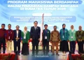 Kementerian Pendidikan Tinggi, Sains, dan Teknologi (Kemdiktisaintek) melepas 10.000 mahasiswa mengikuti program mahasiswa berdampak dalam pemulihan dampak bencana Sumatra di Auditorium Universitas Negeri Medan, Rabu (28/1).
