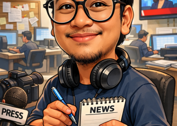 Ilustrasi karikatur AI