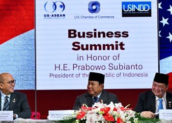 Presiden Prabowo Subianto menyampaikan sambutannya pada sesi roundtable Business Summit dalam rangka kunjungan kerjanya di Washington DC, Amerika Serikat, pada Rabu, 18 Februari 2026. Foto: BPMI Setpres