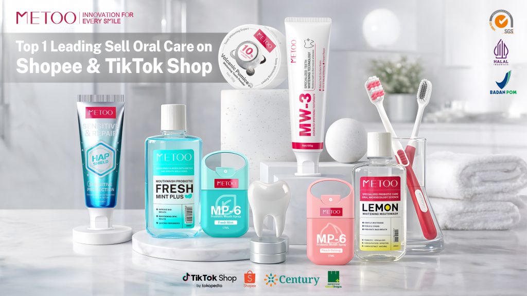 Kini METOO hadir dengan produk terbarunya METOO HAP Shield Toothpaste untuk gigi sensitif dan mencegah gigi berlubang karena bahan aktif pasta gigi ini mengandung 5% Hidroksiapatit (HAP)