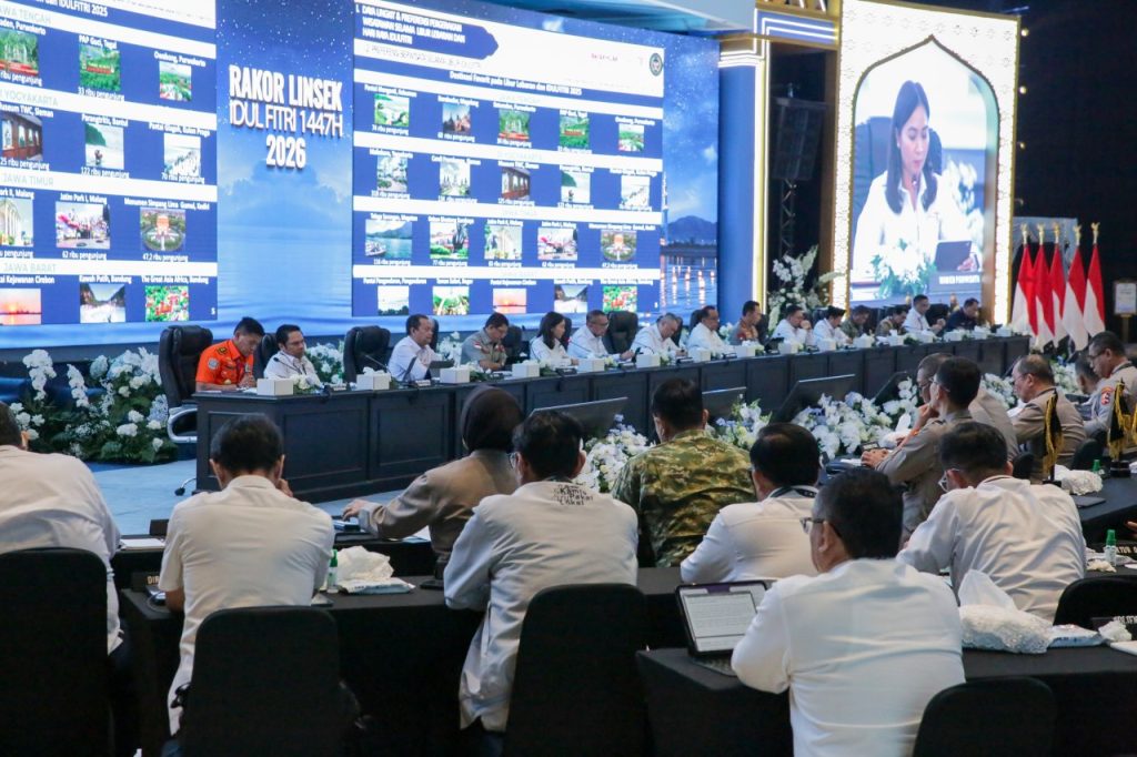 Rapat Koordinasi Persiapan Idulfitri yang berlangsung di Auditorium Mutiara, Sekolah Tinggi Ilmu Kepolisian (STIK-PTIK), Jakarta Selatan, Senin (2/3/2026).