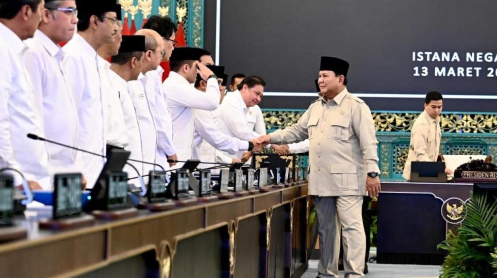 Presiden Prabowo Subianto saat Sidang Kabinet Paripurna yang berlangsung di Istana Negara, Jakarta, Jumat (13/03/2026)