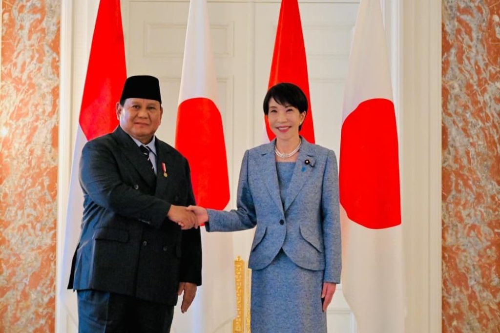 Presiden Republik Indonesia Prabowo Subianto dan Perdana Menteri (PM) Jepang Sanae Takaichi