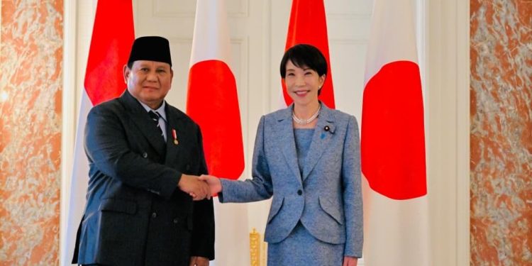 Presiden Republik Indonesia Prabowo Subianto dan Perdana Menteri (PM) Jepang Sanae Takaichi