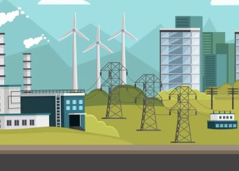 Ilustrasi energi dan manufaktur