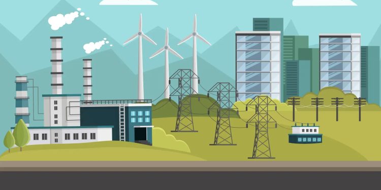 Ilustrasi energi dan manufaktur