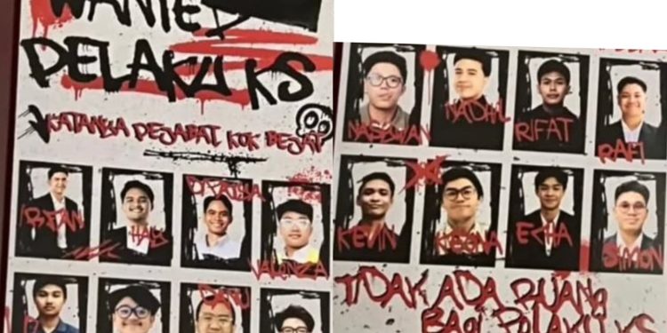 Poster pelaku KS di FH UI.