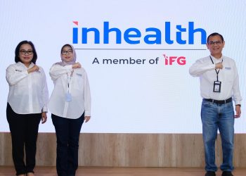 Plt. Direktur Utama Inhealth Marihot H. Tambunan (kanan), Direktur Operasional Jenni Wihartini (tengah), Direktur Pemasaran Inhealth Tisye Diah Retnojati (kiri)
