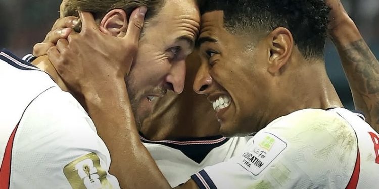 Harry Kane dan Jude Bellingham jadi pahlawan kemenangan Inggris.